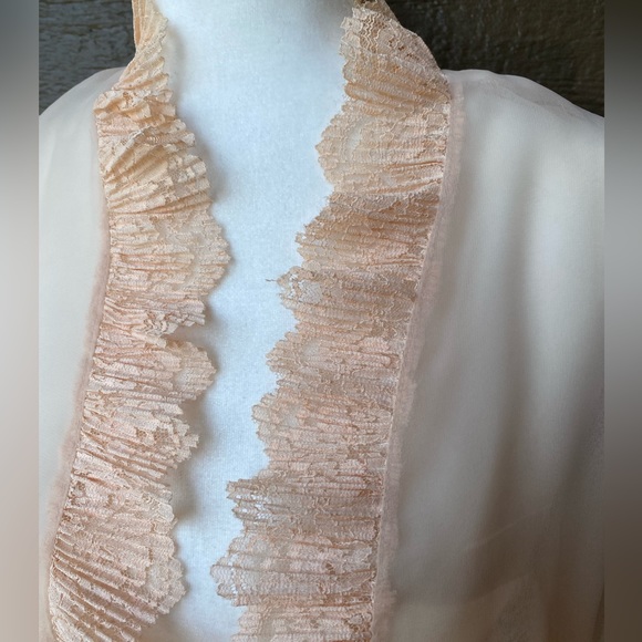 Vintage handmade sleeve lace ruffle detail mesh top bohemia, Victorian - Picture 12 of 12